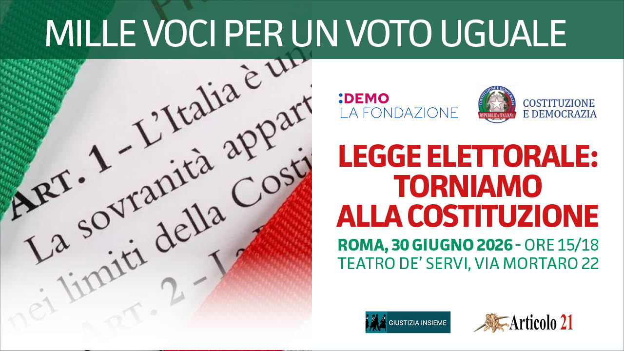 Legge elettorale: torniamo alla&nbsp;Costituzione