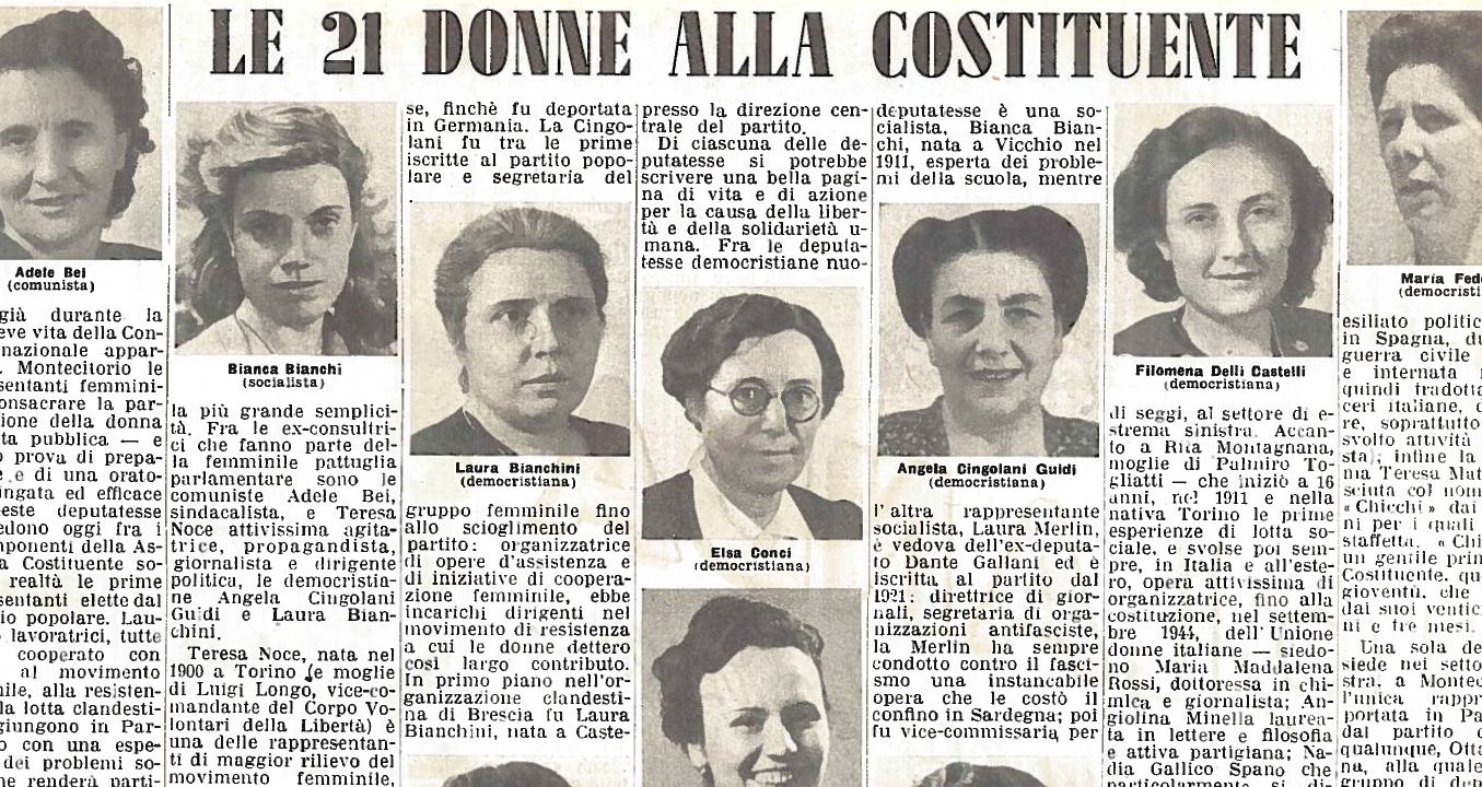 Dedichiamo l’8 marzo alle Madri Costituenti