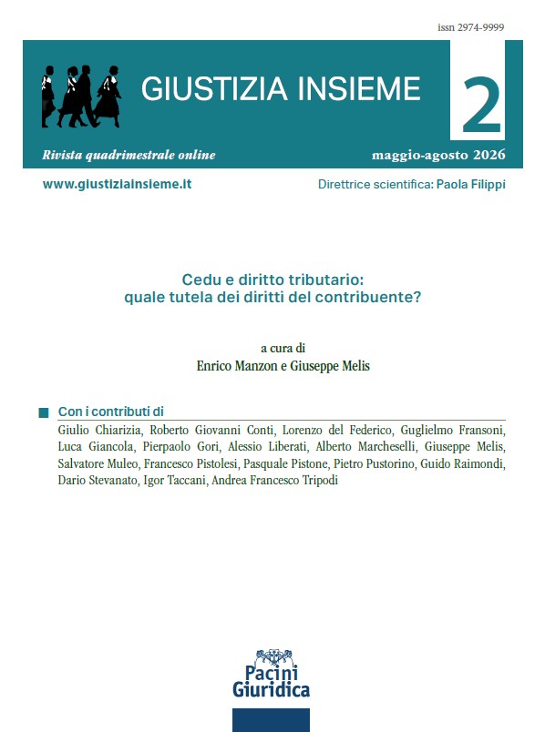 Copertina del Fascicolo Giustizia Insieme n.2 del 2026